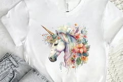 Watercolor Cute Unicorn PNG Clipart Product Image 2