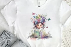 Watercolor Cute Bookworm Fairy PNG Clipart Product Image 2