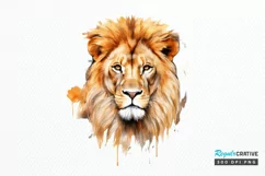 Watercolor Lion Wall Art PNG Clipart Product Image 1
