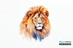 Watercolor Lion Wall Art PNG Clipart Product Image 1