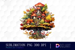 Watercolor Enchanted Forest with Autumn Leave PNG Clipart Product Image 1