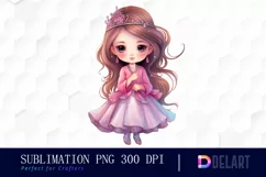 Little Princess Watercolor Clipart PNG Product Image 1