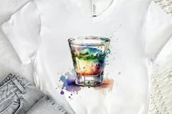 Watercolor Shot Glass PNG Clipart Product Image 2