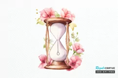 Hourglass Flower Watercolor PNG Clipart Product Image 1
