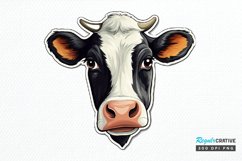 Funny Cow Face Sticker PNG Clipart Product Image 1