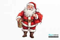 Watercolor Santa Claus PNG Clipart Product Image 1