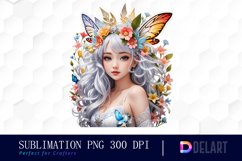 Watercolor Fairy Flower Sublimation Art Product Image 1