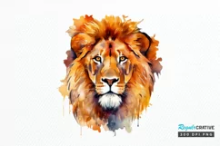 Watercolor Lion Wall Art PNG Clipart Product Image 1