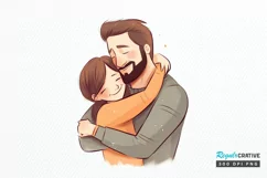 Dad and Daughter Father's Day PNG Clipart Product Image 1