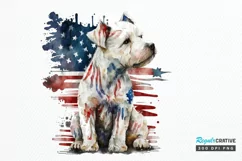 Watercolor Patriotic Dog PNG Clipart Product Image 1