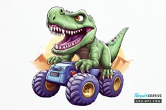 Dinosaur Monster Truck PNG Clipart Product Image 1