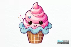 Artistic Drawing Kawaii Ice Cream PNG Clipart Product Image 1