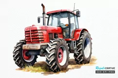 Farm Tractor Watercolor Sublimation PNG Clipart Product Image 1