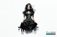 Gothic Fashion Girl PNG Clipart Product Image 1
