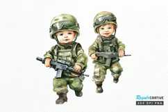 Baby Military Army Watercolor PNG Clipart Product Image 1