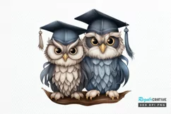Graduation Owl Friends Sublimation PNG Clipart Product Image 1