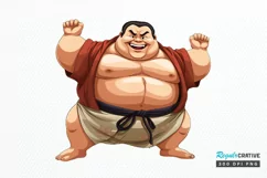 Funny Japanese Sumo Wrestler PNG Clipart Product Image 1