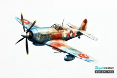 Fighter Aircraft Watercolor PNG Clipart Product Image 1