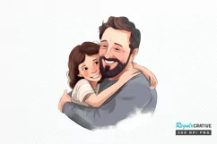 Dad and Daughter Father's Day PNG Clipart Product Image 1