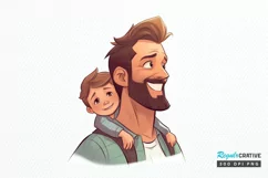 Dad and Daughter Father's Day PNG Clipart Product Image 1