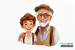 Happy Grandpa and Grandson PNG Clipart Product Image 1