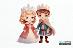 Cute Snow Princess and Prince PNG Clipart Product Image 1