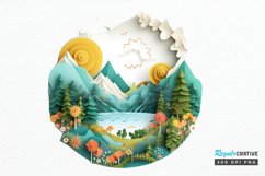 Paper Art Landscape PNG Clipart Product Image 1