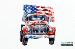 Patriotic Truck Sublimation PNG Clipart Product Image 1