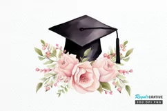 Floral Graduation Caps Sublimation PNG Clipart Product Image 1