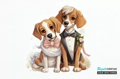 Dog Bride and Dog Groom PNG Clipart Product Image 1