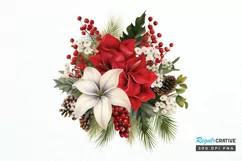 Christmas Flower Bouquet PNG Clipart Product Image 1