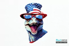 Funny 4th of July T-rex Sublimation PNG Clipart Product Image 1