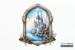 Fairy Castle Window Sublimation PNG Clipart Product Image 1