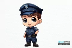 Cute Police Officer Boy PNG Clipart Product Image 1
