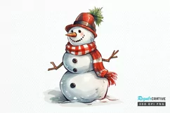 Cute Christmas Watercolor PNG Clipart Product Image 1