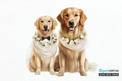 Dog Bride and Dog Groom PNG Clipart Product Image 1