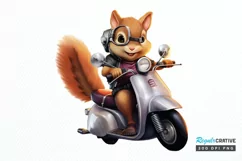Squirrel Riding A Motorbike PNG Clipart Product Image 1