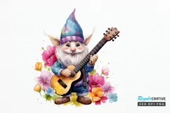 Watercolor Rockstar Gnome PNG Clipart Product Image 1