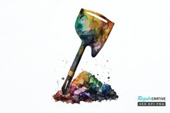 Watercolor Miner Pick Shovel PNG Clipart Product Image 1