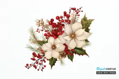 Christmas Flower Bouquet PNG Clipart Product Image 1