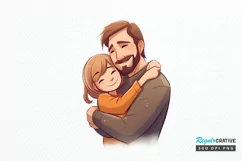 Dad and Daughter Father's Day PNG Clipart Product Image 1