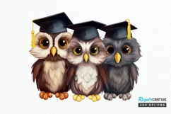Graduation Owl Friends Sublimation PNG Clipart Product Image 1