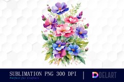 Watercolor Fairy Flower Clipart Design Product Image 1