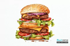 Big Hamburgers Sublimation PNG Clipart Product Image 1
