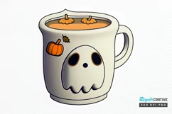 Cute And Creepy Mug Halloween Sticker PNG Clipart Product Image 1