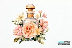 Vintage Perfume Bottles Watercolor PNG Clipart Product Image 1