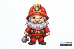 Funny Fireman Gnome Sublimation PNG Clipart Product Image 1