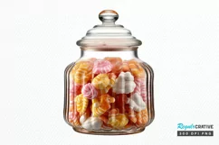 Fancy Clear Glass Candy Jar PNG Clipart Product Image 1