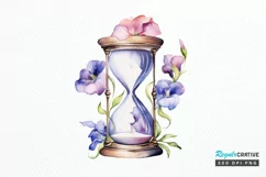 Hourglass Flower Watercolor PNG Clipart Product Image 1