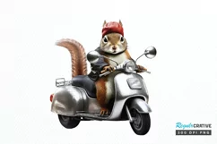 Squirrel Riding A Motorbike PNG Clipart Product Image 1